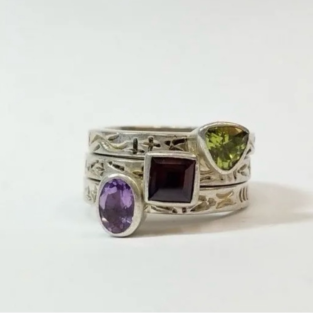 Matching set of Silpada sterling silver rings, size 7.